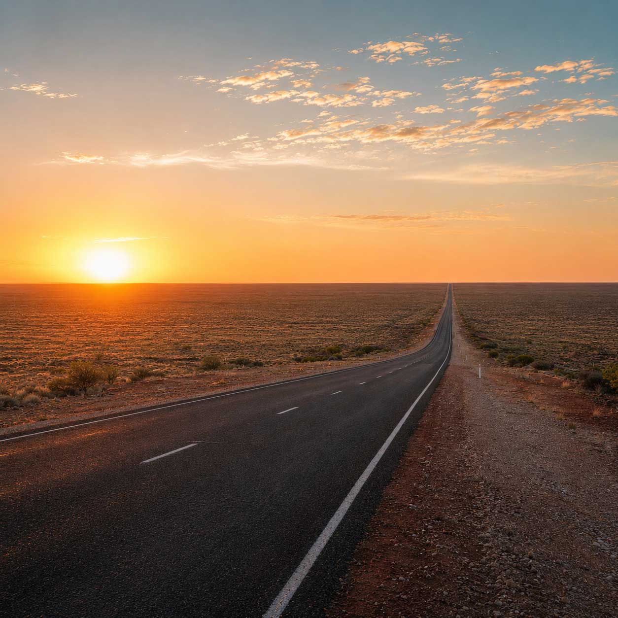 Sunrise at the Nullarbor